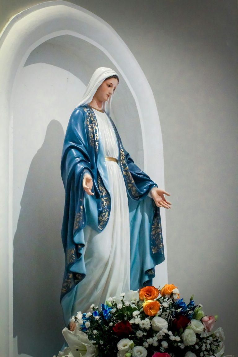 Mother Mary with Flowers